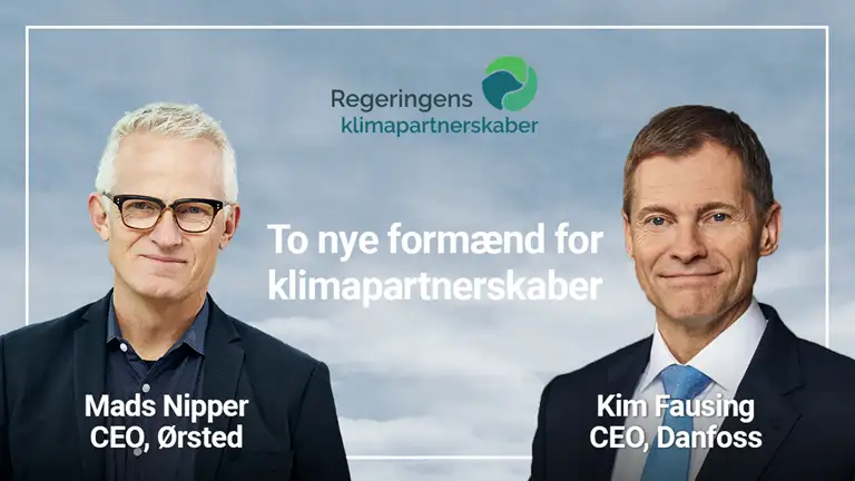 Foto af Mads Nipper, CEO i Ørsted, og Kim Fausing, CEO i Danfoss